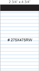 2 3/4x4 3/4 Ruled White Pad